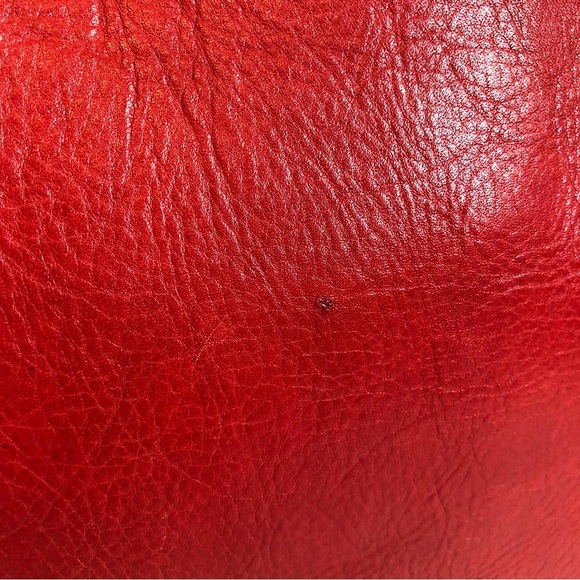 Club Monaco Red Leather Portfolio Tote - Picture 14 of 15